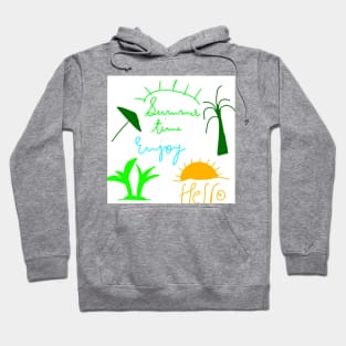 yellow blue green summer time background Hoodie